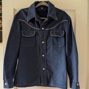 Vintage Western Blue Denim Snapshirt